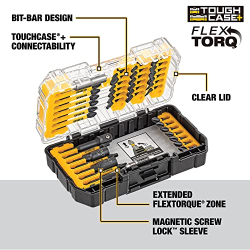 DEWALT Screwdriver Bit Set with Tough Case, 45-Piece (DW2166),Grey/Silver Screwdriving Set With Tough Case