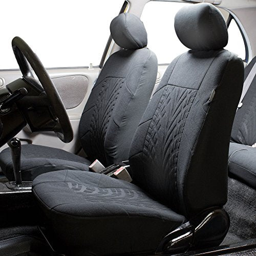 FH Group Car Seat Covers Full Set Premium Cloth - Universal Fit,Automotive Seat Cover,Low Back Front Seat Covers,Airbag Compatible,Split Bench Rear Seat,Washable Seat Cover for SUV,Sedan Blue