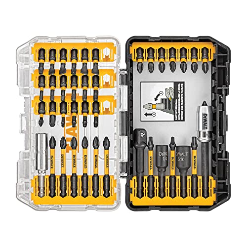 DEWALT Screwdriver Bit Set with Tough Case, 45-Piece (DW2166),Grey/Silver Screwdriving Set With Tough Case