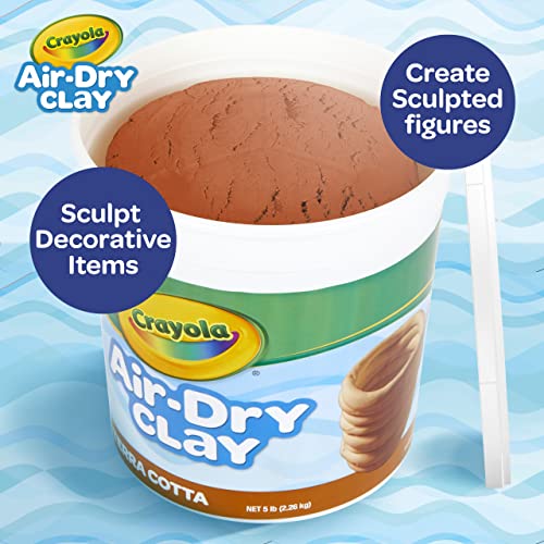 Crayola Air Dry Clay (5lb Bucket), Natural White Modeling Clay for Kids, Sculpting Material, Craft Supplies for Classrooms [Amazon Exclusive]