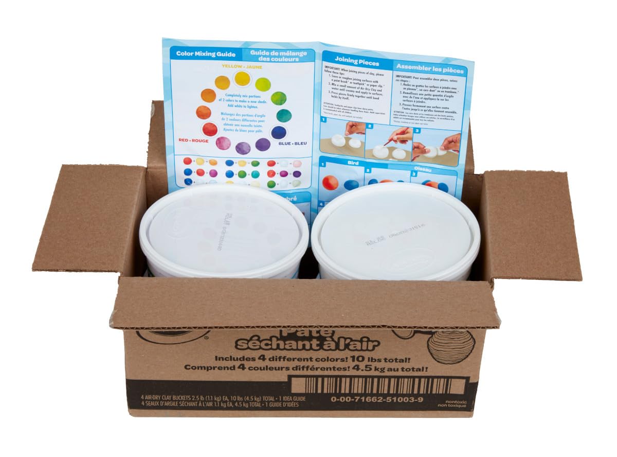 Crayola Air Dry Clay (5lb Bucket), Natural White Modeling Clay for Kids, Sculpting Material, Craft Supplies for Classrooms [Amazon Exclusive]