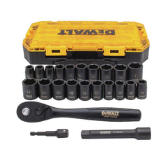 DEWALT Socket Set, 1/4-Inch & 3/8-Inch Drive, SAE/Metric, 34-Piece (DWMT73804)