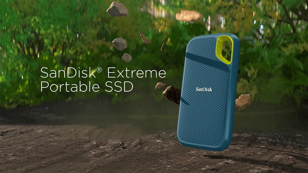 SanDisk 1TB Extreme Portable SSD - Up to 1050MB/s, USB-C, USB 3.2 Gen 2, IP65 Water and dust Resistance, Updated Firmware, Monterey - External Solid State Drive - SDSSDE61-1T00-G25M