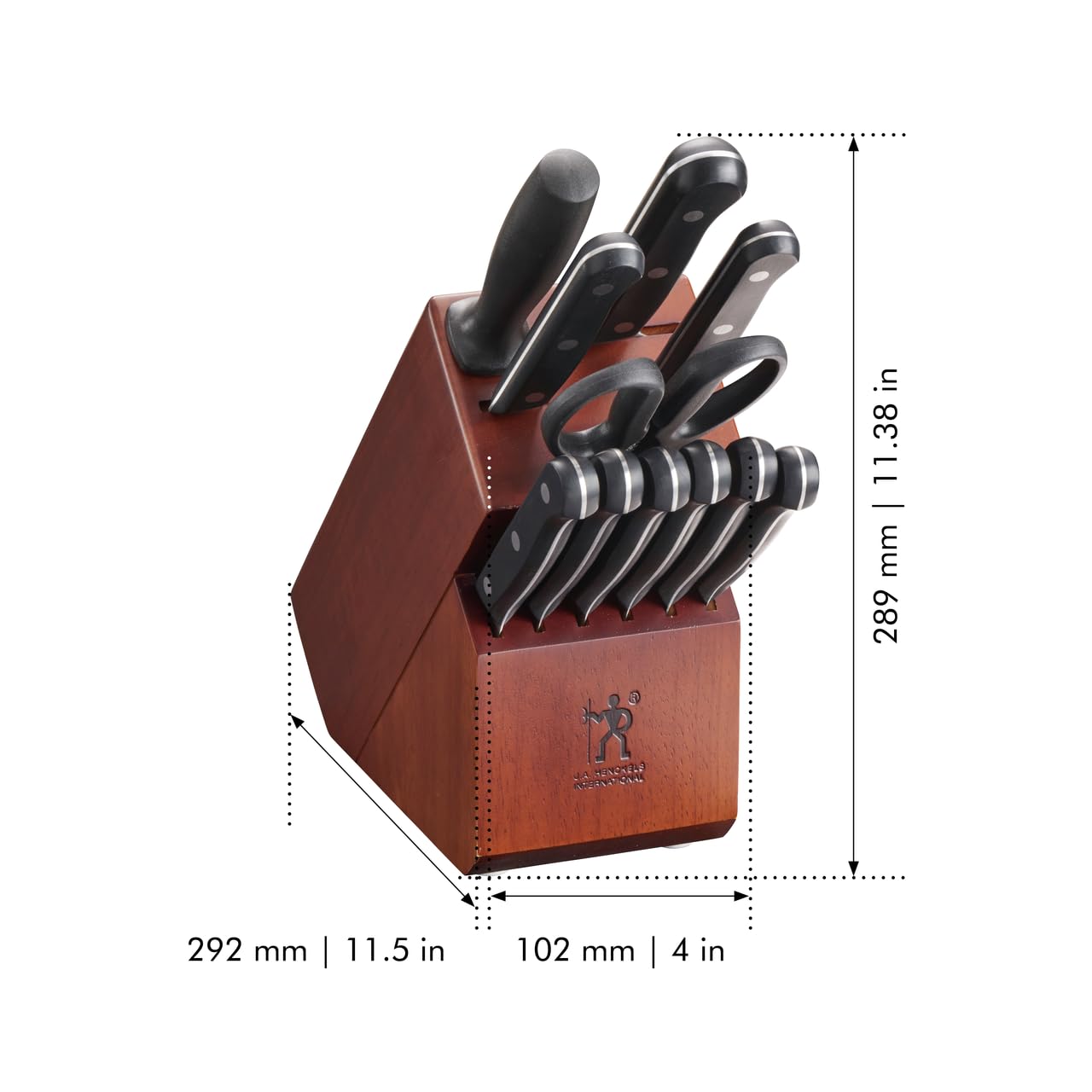 HENCKELS Premium Quality 15-Piece Knife Set with Block, Razor-Sharp, German Engineered Knife Informed by over 100 Years of Masterful Knife Making, Lightweight and Strong, Dishwasher Safe