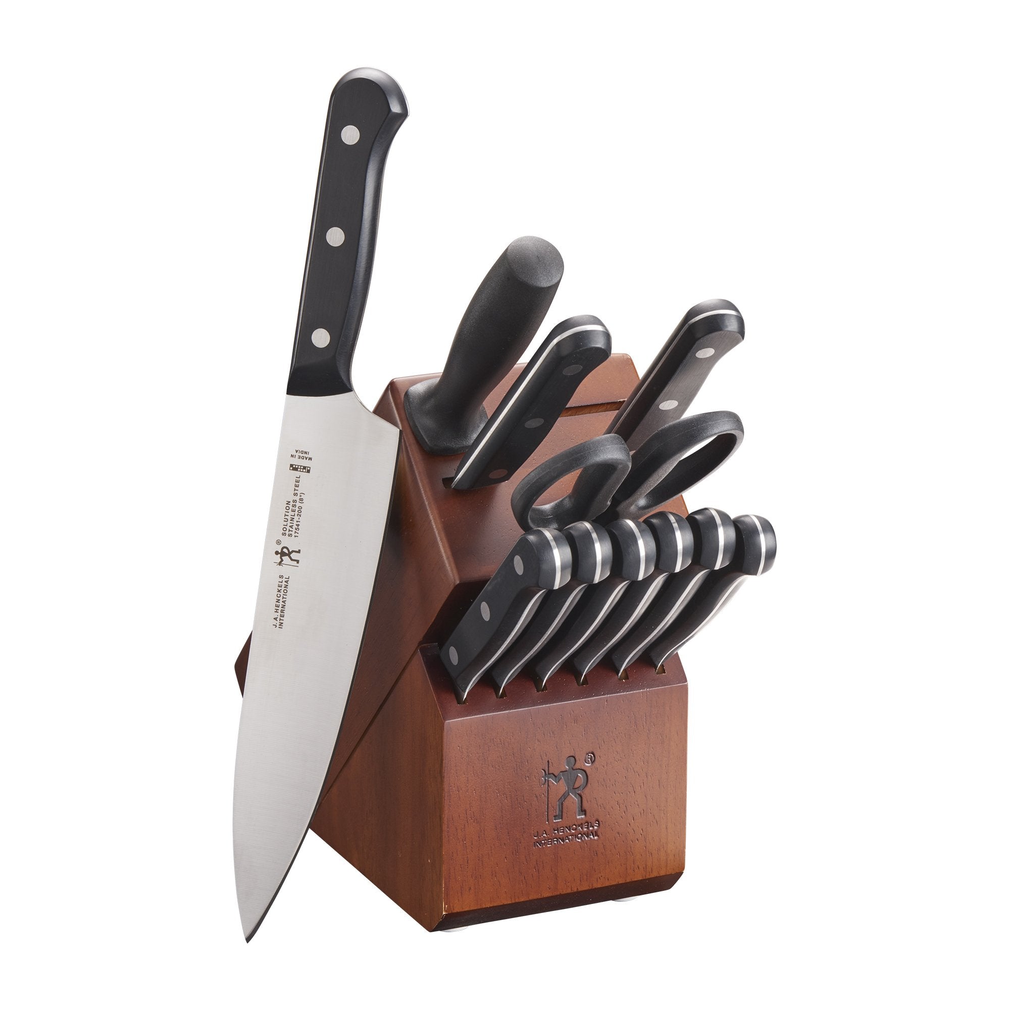 HENCKELS Premium Quality 15-Piece Knife Set with Block, Razor-Sharp, German Engineered Knife Informed by over 100 Years of Masterful Knife Making, Lightweight and Strong, Dishwasher Safe