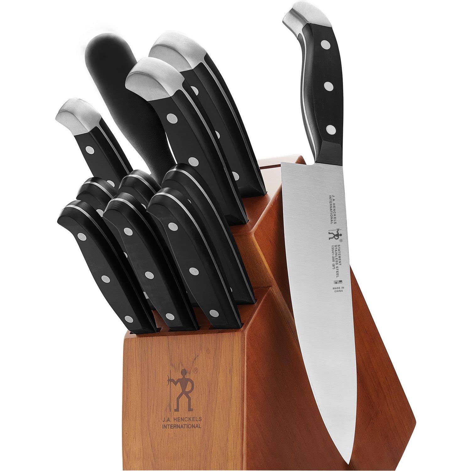 HENCKELS Premium Quality 15-Piece Knife Set with Block, Razor-Sharp, German Engineered Knife Informed by over 100 Years of Masterful Knife Making, Lightweight and Strong, Dishwasher Safe