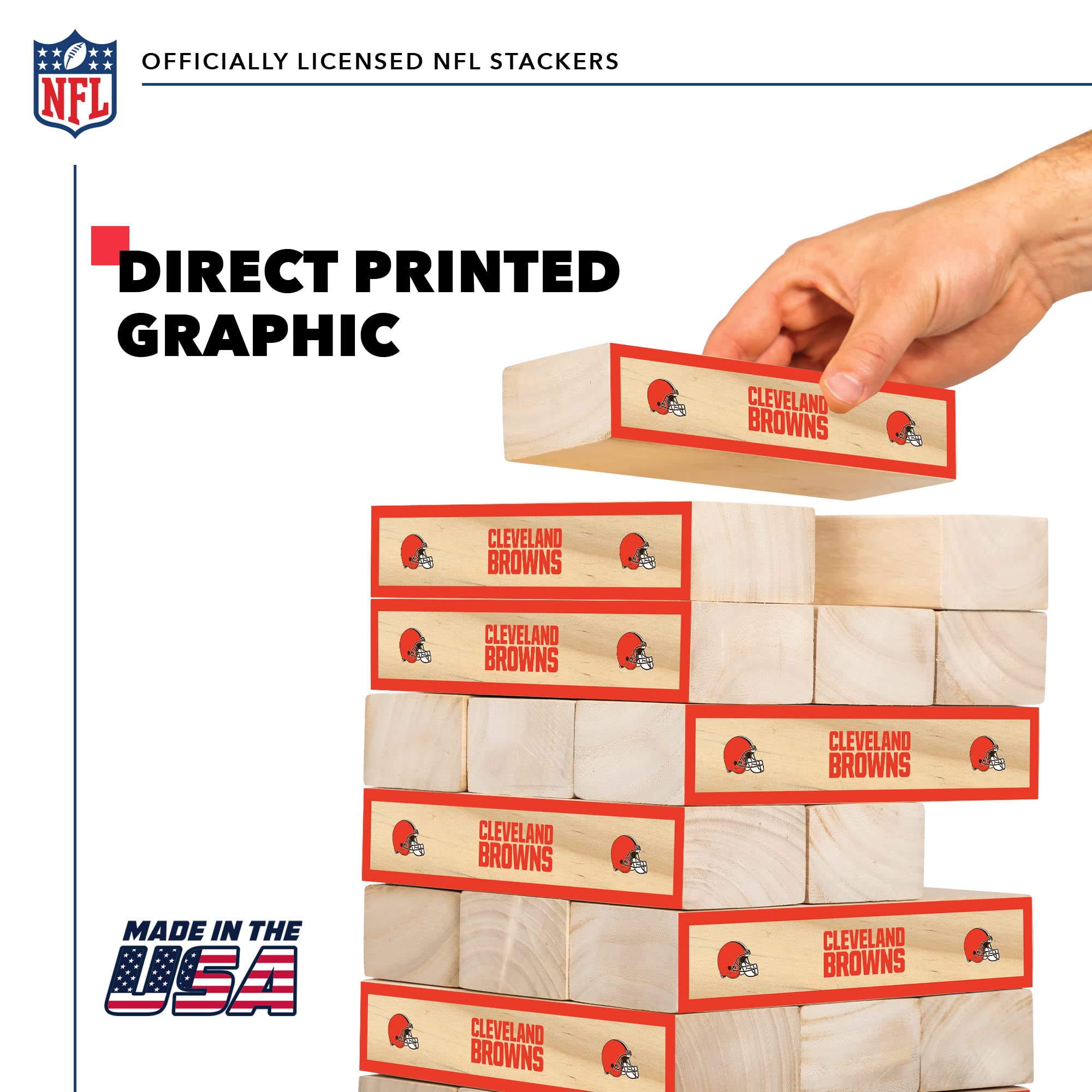 Wild Sports NFL XL Stackers – Stacks Over 5 ft. High – Direct Print HD Team Graphics Won't Peel or Fade – Great Gift for Any Football Fan! Family Outdoor Game for Backyard, Barbeque, or Tailgate Party