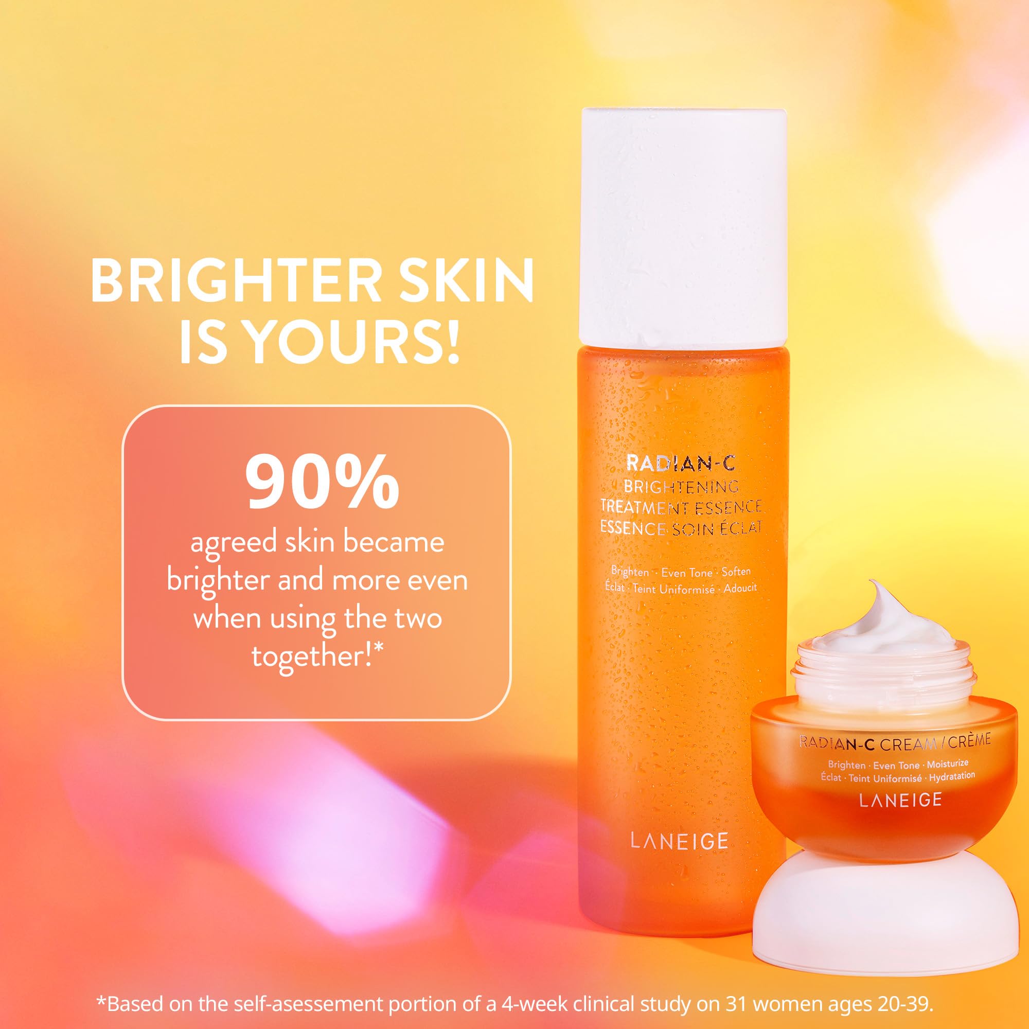 LANEIGE Radian-C Cream: Hydrate, Visibly Brighten & Reduce Look of Dark Spots with Vitamin C EAE & Vitamin E, 1.0 fl. oz.