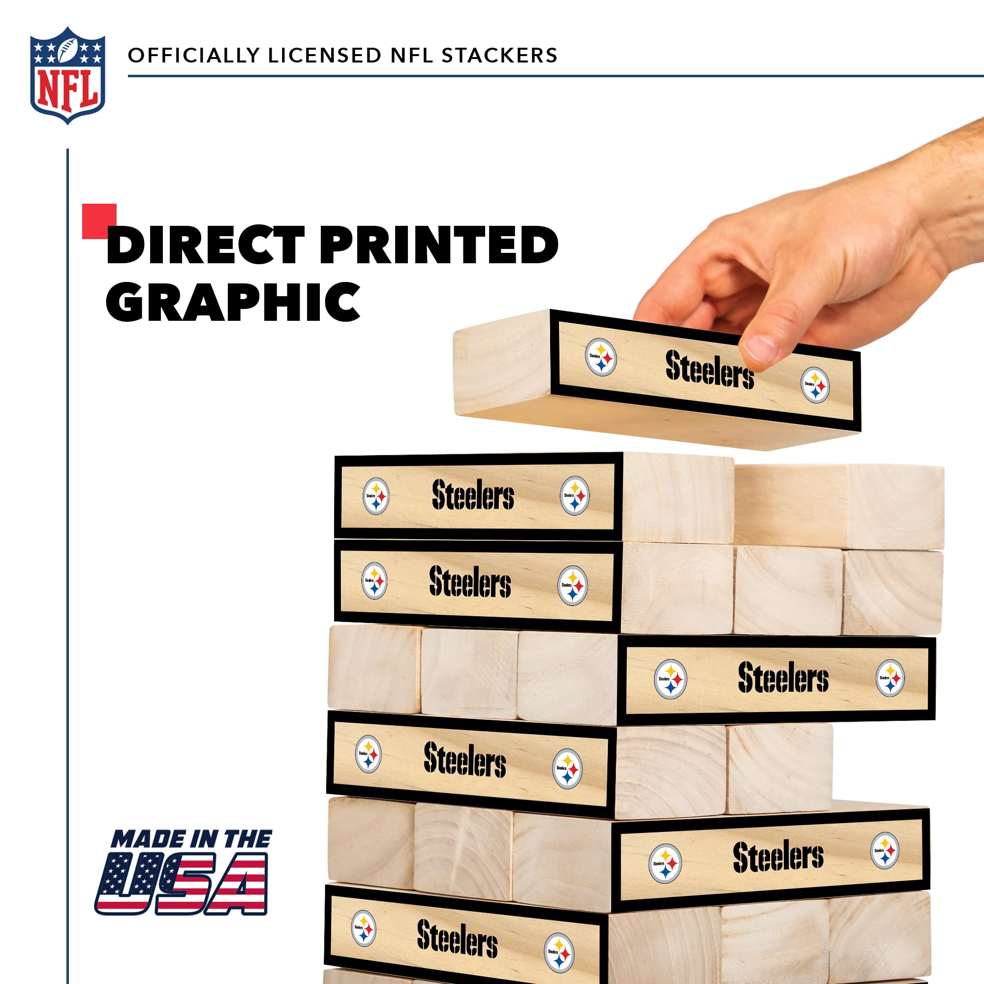 Wild Sports NFL XL Stackers – Stacks Over 5 ft. High – Direct Print HD Team Graphics Won't Peel or Fade – Great Gift for Any Football Fan! Family Outdoor Game for Backyard, Barbeque, or Tailgate Party