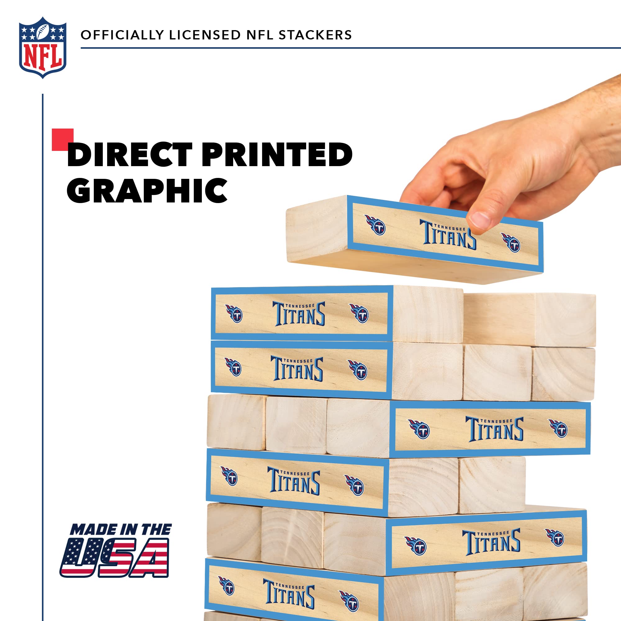 Wild Sports NFL XL Stackers – Stacks Over 5 ft. High – Direct Print HD Team Graphics Won't Peel or Fade – Great Gift for Any Football Fan! Family Outdoor Game for Backyard, Barbeque, or Tailgate Party