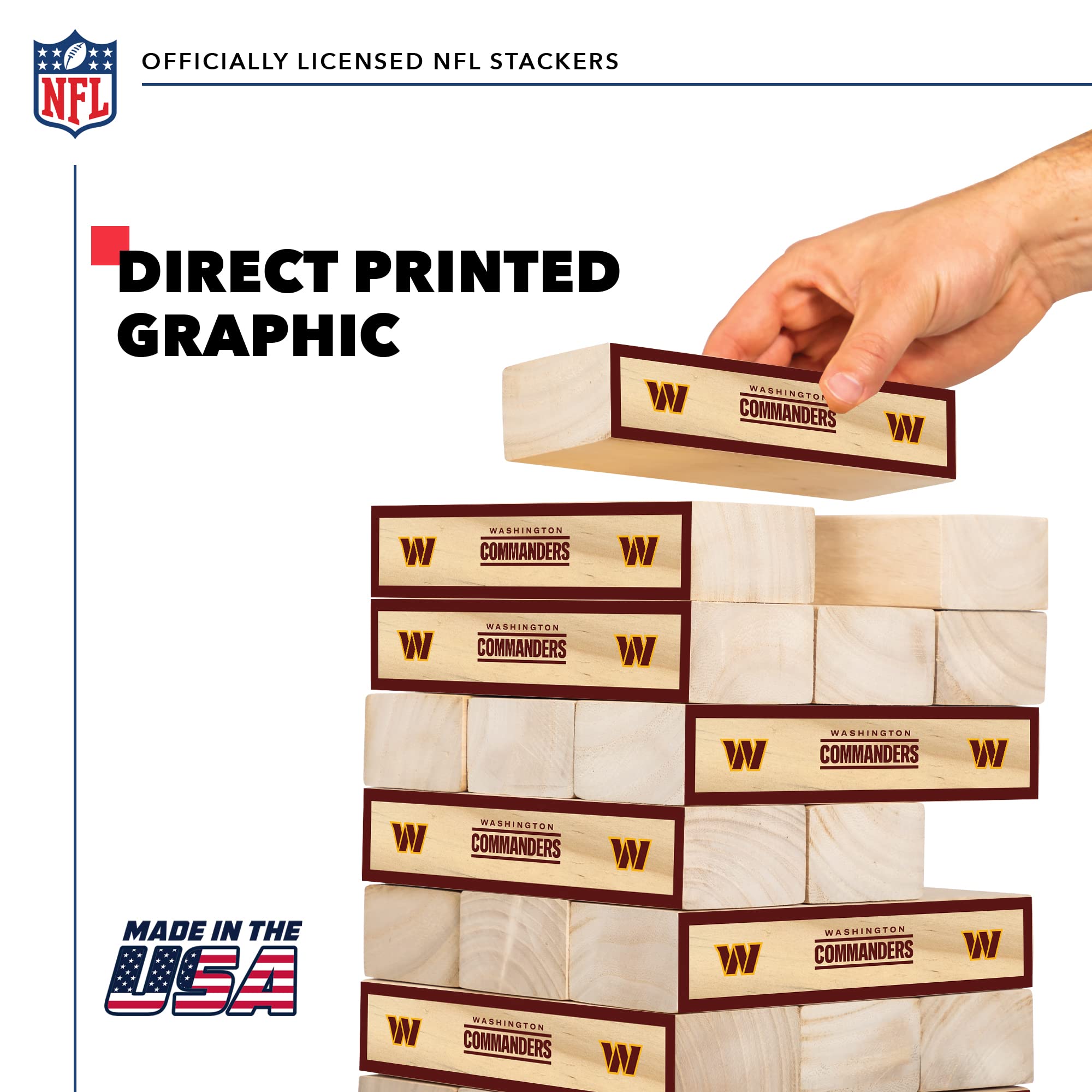 Wild Sports NFL XL Stackers – Stacks Over 5 ft. High – Direct Print HD Team Graphics Won't Peel or Fade – Great Gift for Any Football Fan! Family Outdoor Game for Backyard, Barbeque, or Tailgate Party