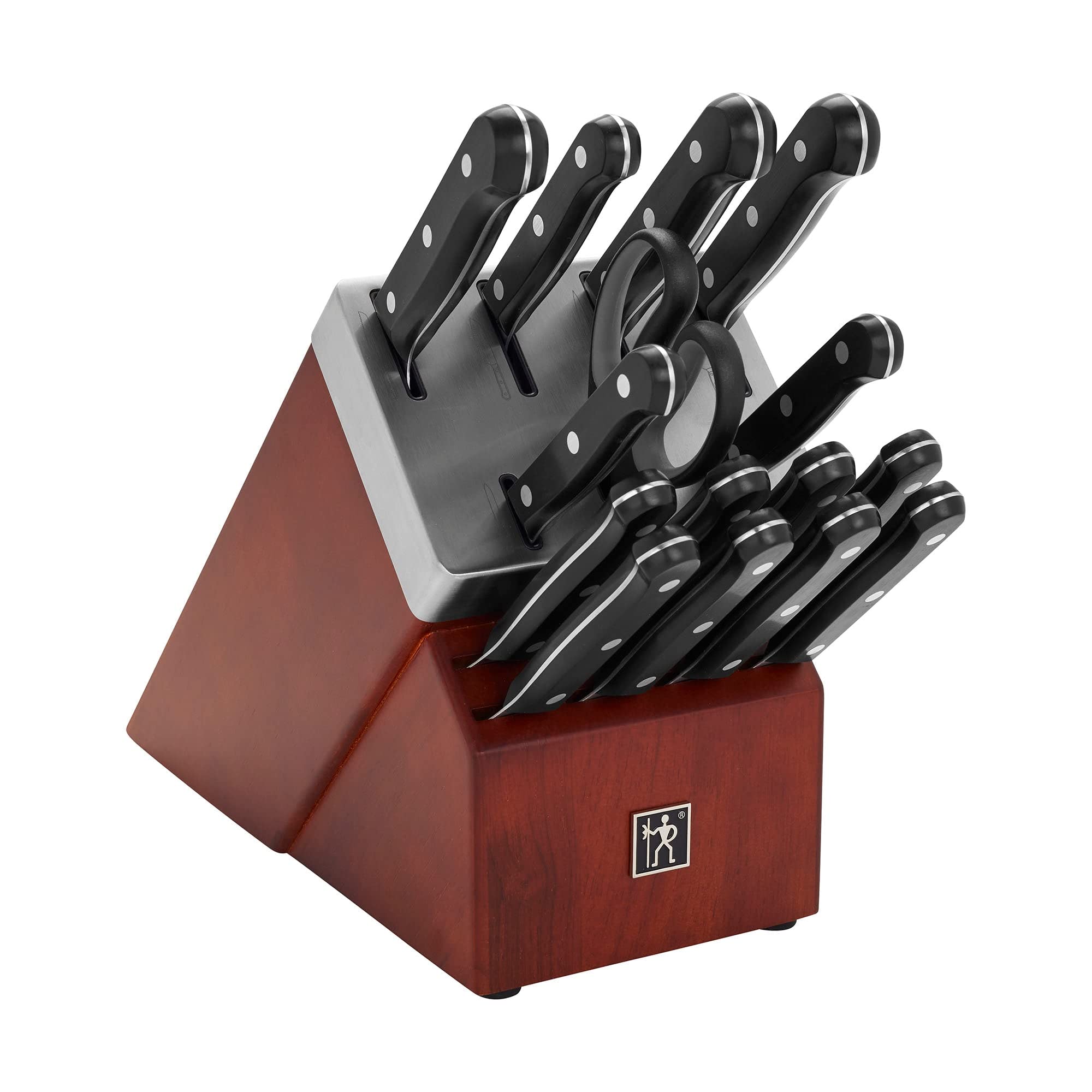 HENCKELS Premium Quality 15-Piece Knife Set with Block, Razor-Sharp, German Engineered Knife Informed by over 100 Years of Masterful Knife Making, Lightweight and Strong, Dishwasher Safe