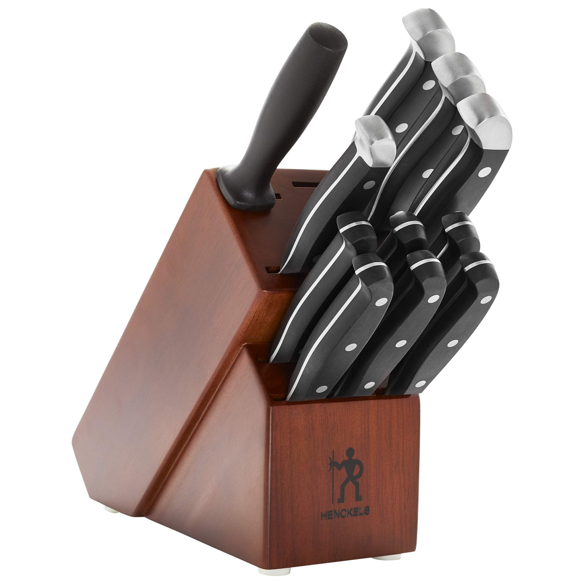 HENCKELS Premium Quality 15-Piece Knife Set with Block, Razor-Sharp, German Engineered Knife Informed by over 100 Years of Masterful Knife Making, Lightweight and Strong, Dishwasher Safe