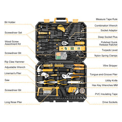 DEKOPRO 228 Piece Socket Wrench Auto Repair Tool Combination Package Mixed Tool Set Hand Tool Kit with Plastic Toolbox Storage Case