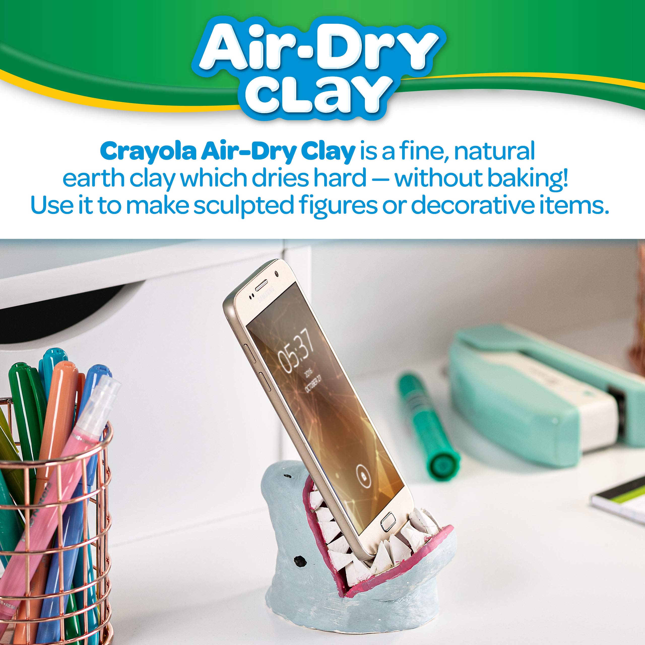 Crayola Air Dry Clay (5lb Bucket), Natural White Modeling Clay for Kids, Sculpting Material, Craft Supplies for Classrooms [Amazon Exclusive]