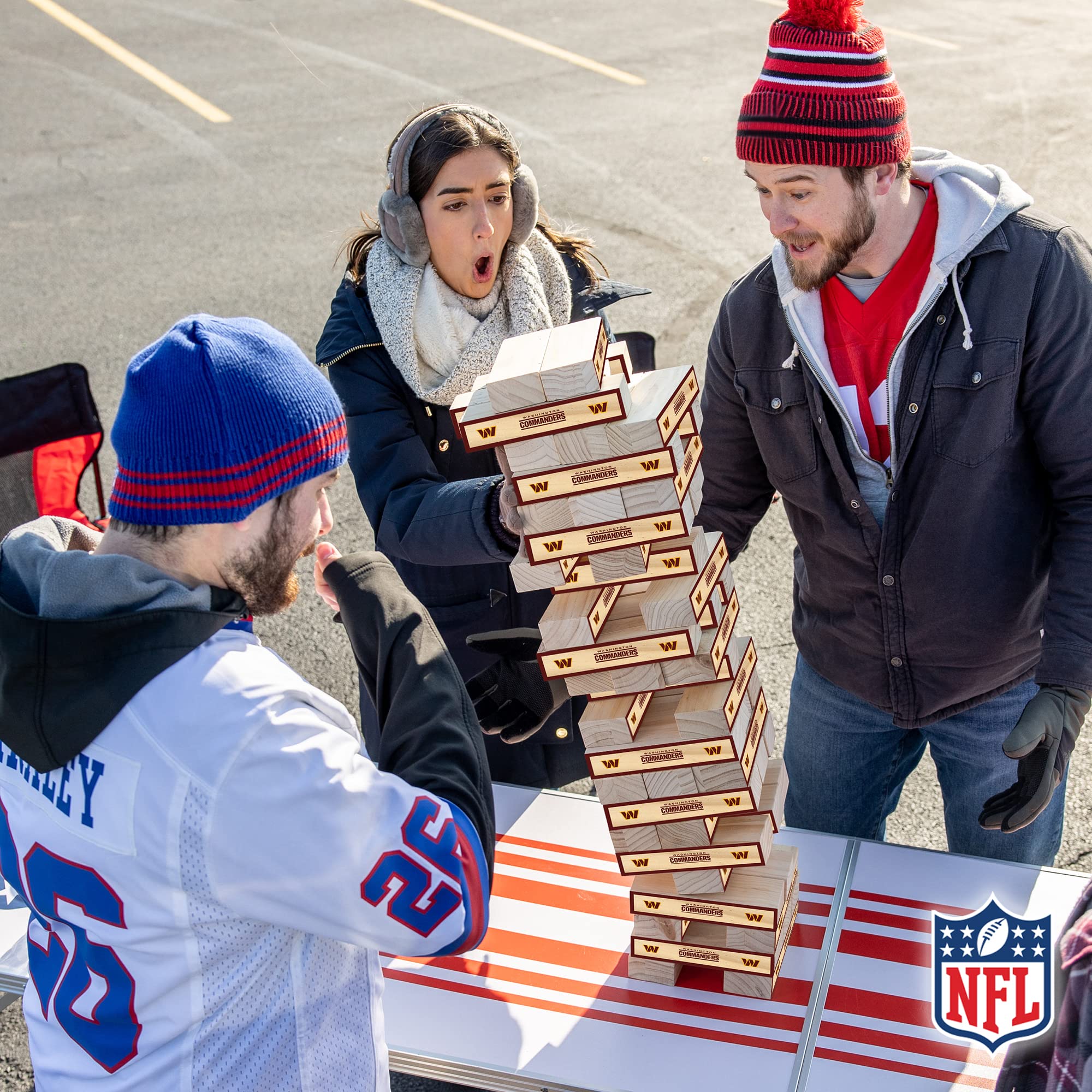 Wild Sports NFL XL Stackers – Stacks Over 5 ft. High – Direct Print HD Team Graphics Won't Peel or Fade – Great Gift for Any Football Fan! Family Outdoor Game for Backyard, Barbeque, or Tailgate Party