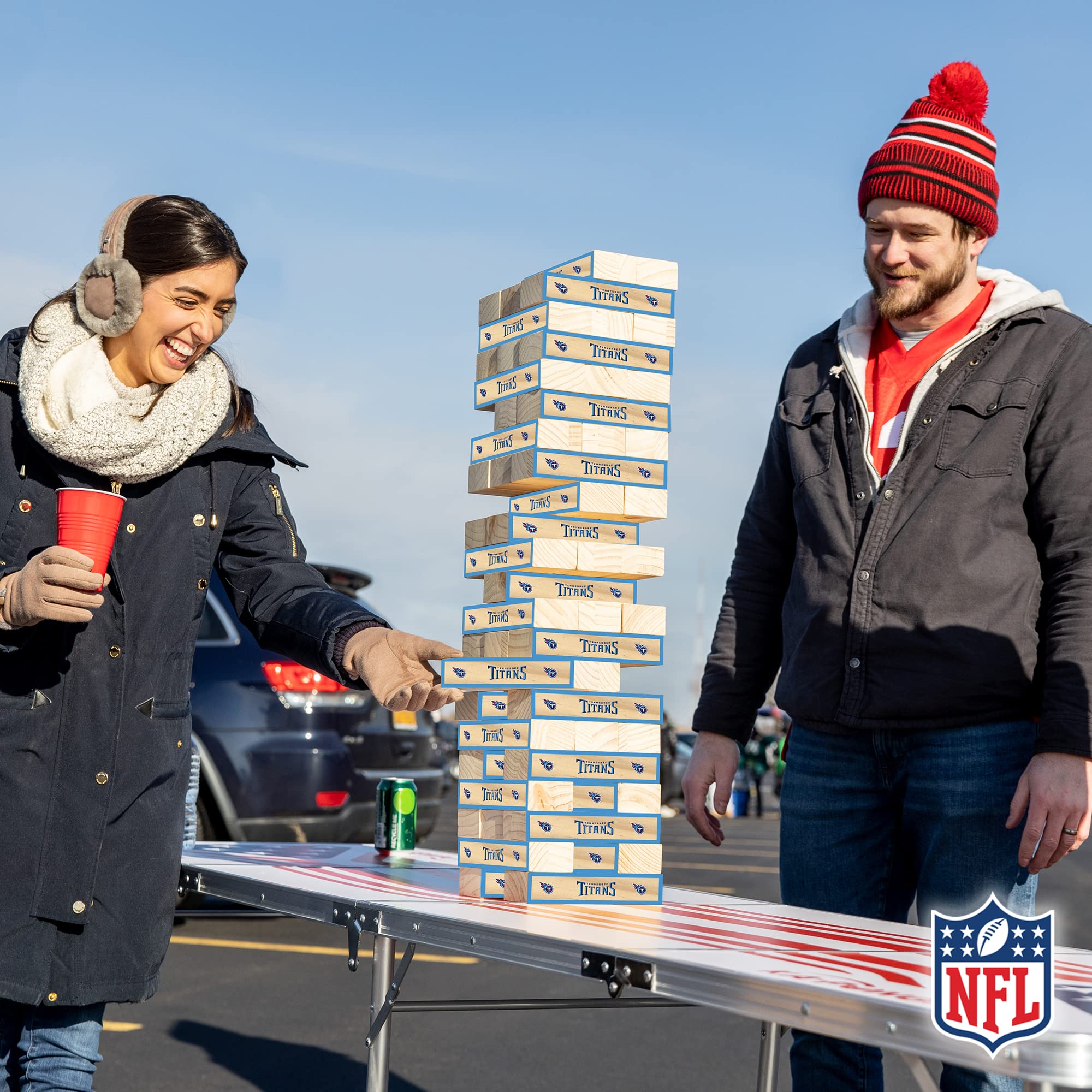 Wild Sports NFL XL Stackers – Stacks Over 5 ft. High – Direct Print HD Team Graphics Won't Peel or Fade – Great Gift for Any Football Fan! Family Outdoor Game for Backyard, Barbeque, or Tailgate Party