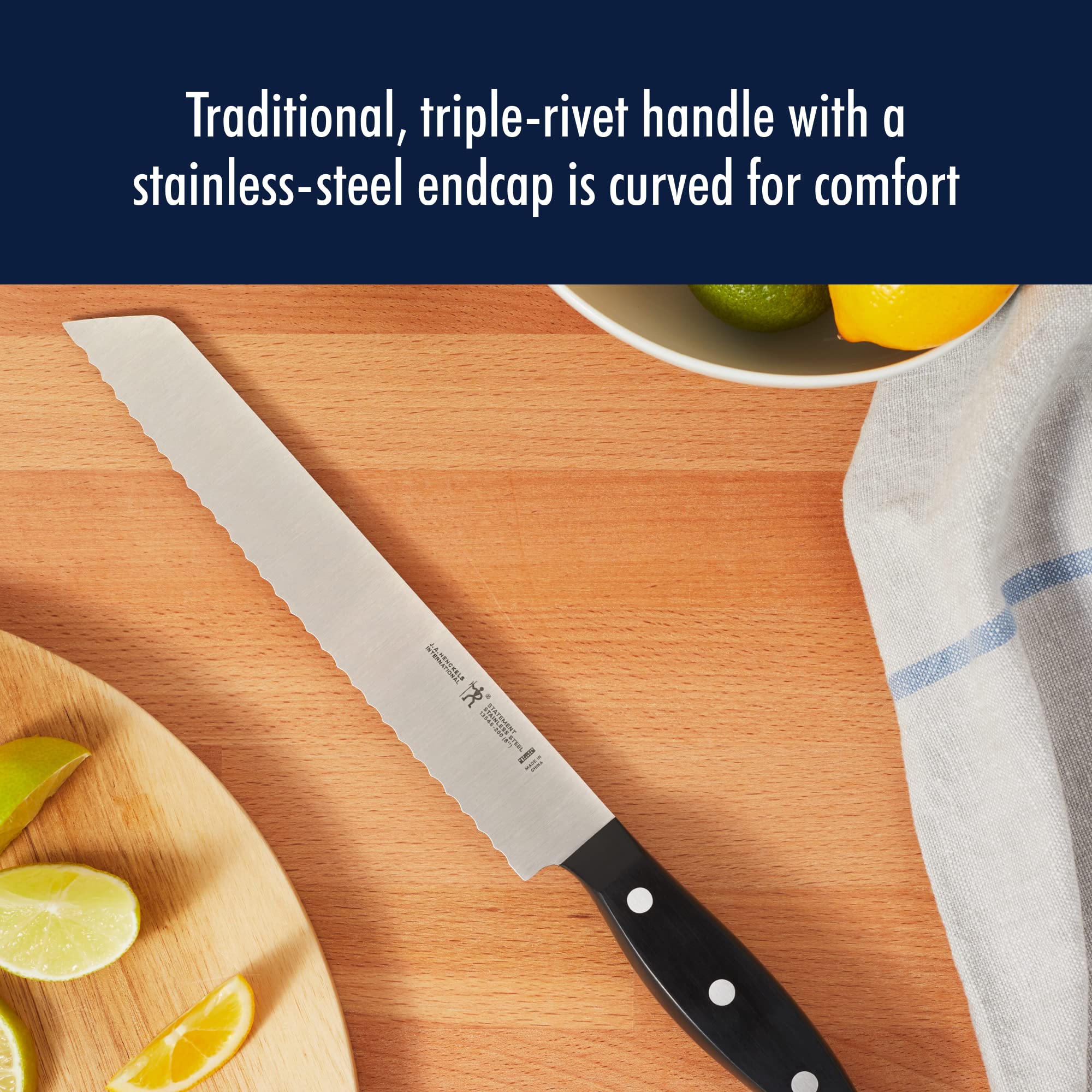 HENCKELS Premium Quality 15-Piece Knife Set with Block, Razor-Sharp, German Engineered Knife Informed by over 100 Years of Masterful Knife Making, Lightweight and Strong, Dishwasher Safe